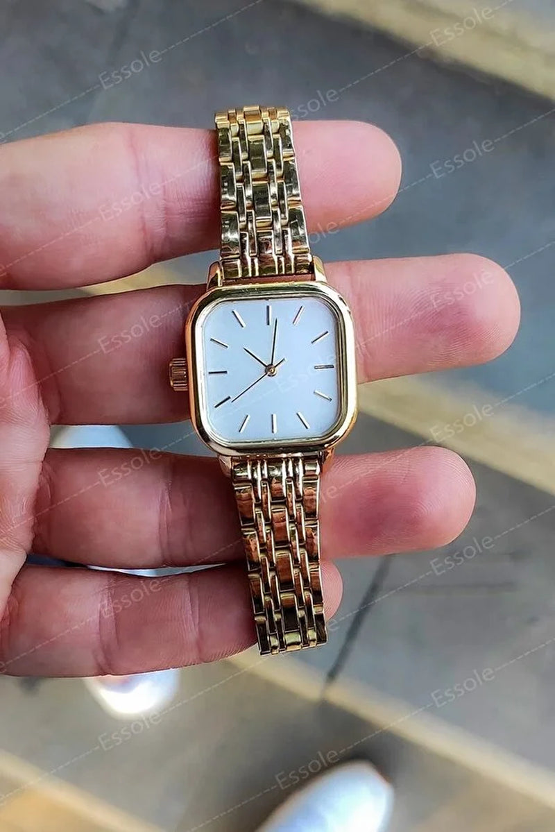 Retro Minimal Square Dial Women’S Wrist Watch