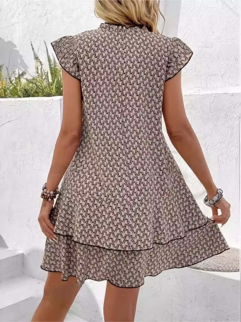 Léa Vintage Boho Mini Dress with Butterfly Sleeves