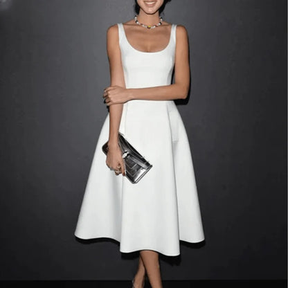 Isabelle elegant A-line dress for special occasions - front view | Vireza Boutiqu