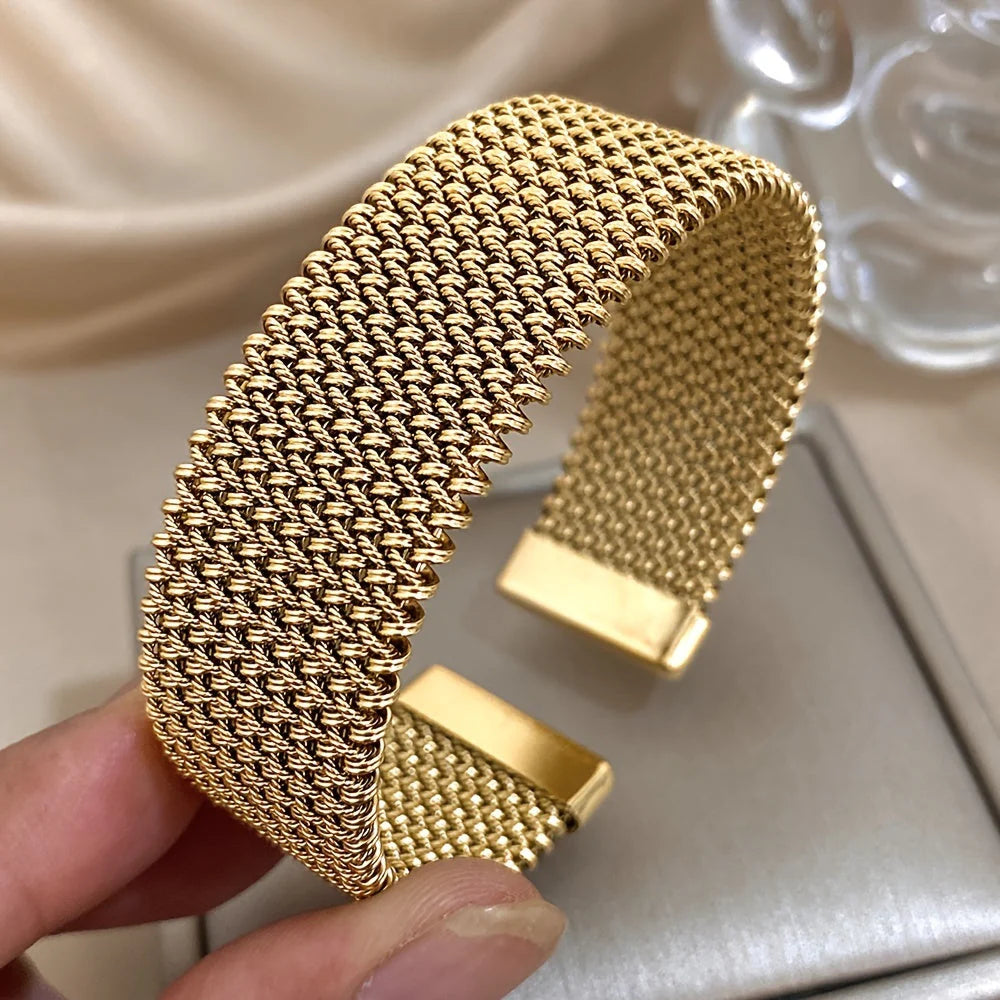 Mara | Rigid Metal Mesh Bracelet - Bracelets | Vireza Boutique