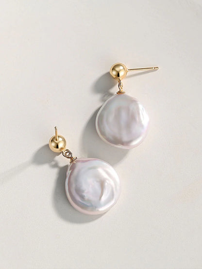 Irregular Baroque Pearl Dangle Earrings | Elegant Jewelry