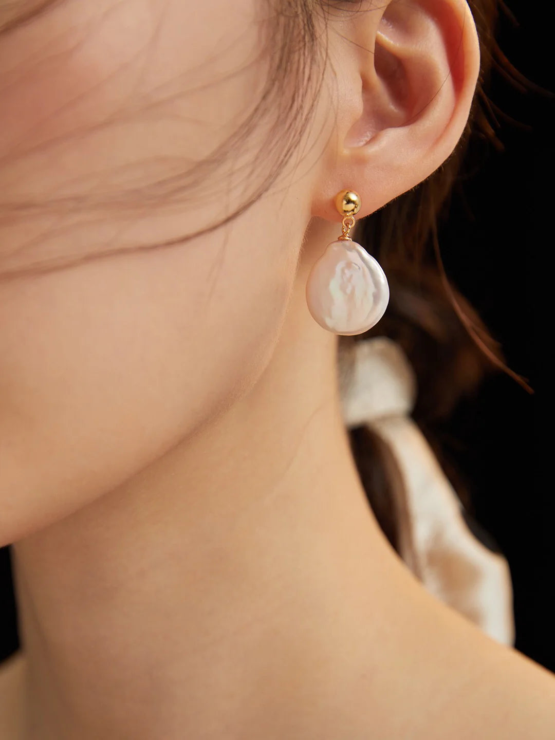 Irregular Baroque Pearl Dangle Earrings | Elegant Jewelry