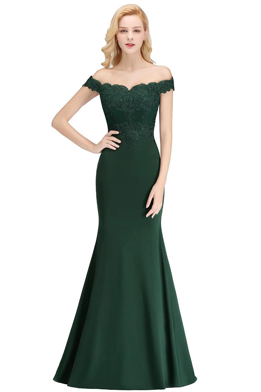 Serena Evening Dress with Off-the-Shoulder Design
