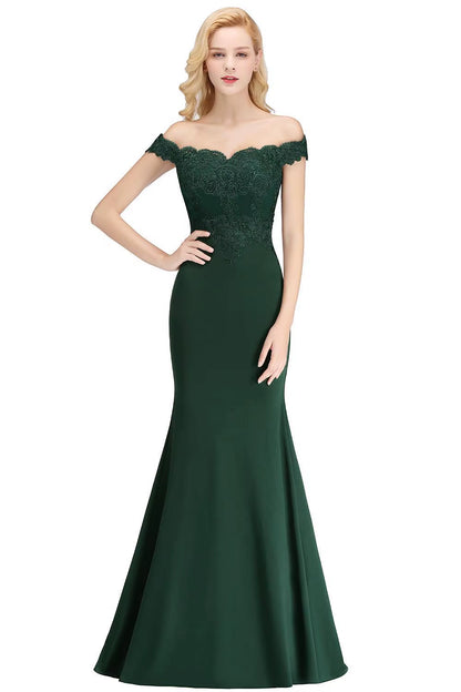 Serena Evening Dress with Off-the-Shoulder Design