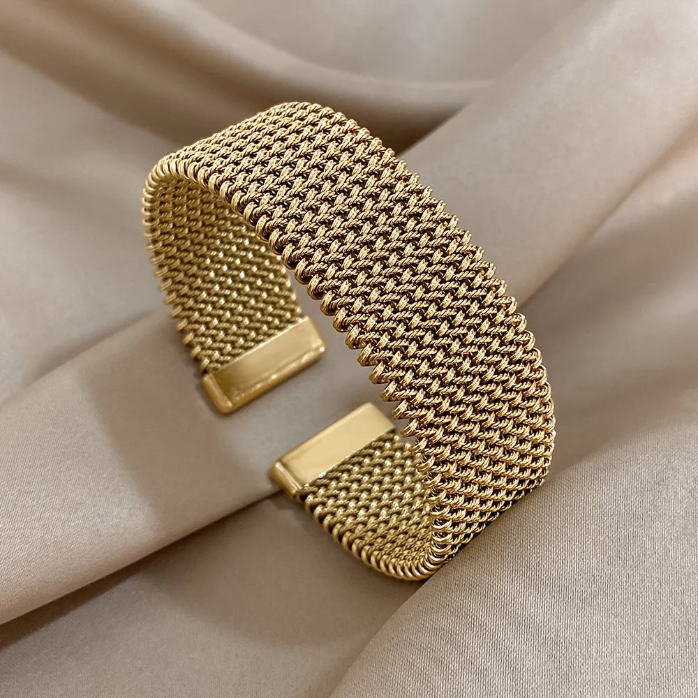 Mara | Rigid Metal Mesh Bracelet - Bracelets | Vireza Boutique
