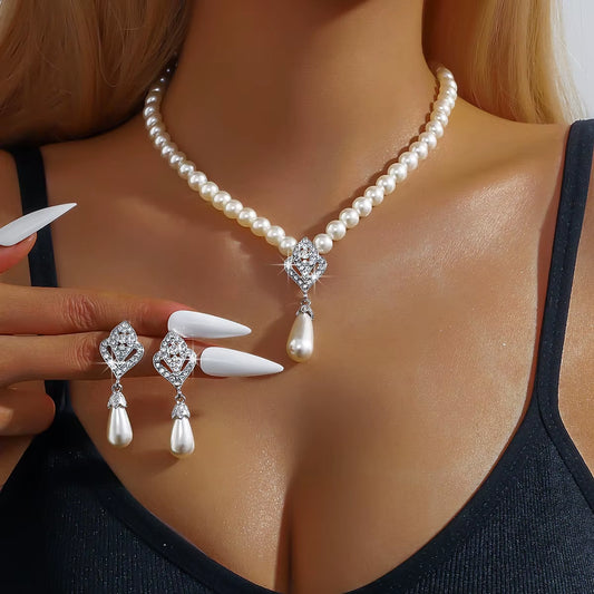 Bridal Jewelry Set with Pearl | Wedding Jewelry