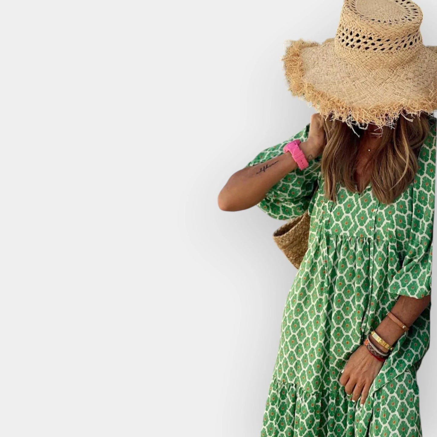 Romantic Floral Midi Dress - Dresses | Vireza Boutique