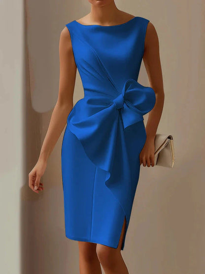 Maia sleeveless bow midi dress - front view | Vireza Boutique