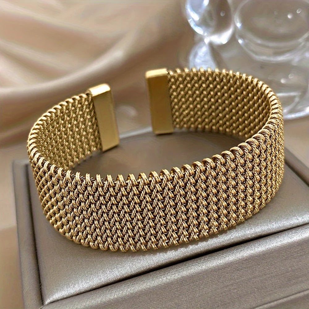 Mara | Rigid Metal Mesh Bracelet - Bracelets | Vireza Boutique