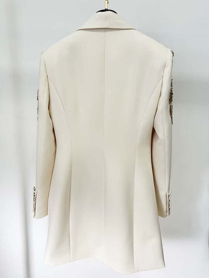Sophia Blazer Dress with Draped Neckline