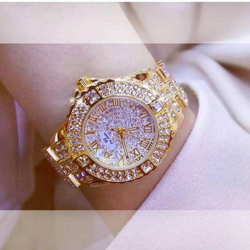 Women Watches Diamond Gold Watch Ladies Wrist Watches Luxury Brand Rhinestone Women'S Bracelet Watches Female Relogio Feminino