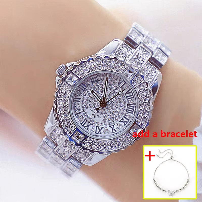 Women Watches Diamond Gold Watch Ladies Wrist Watches Luxury Brand Rhinestone Women'S Bracelet Watches Female Relogio Feminino