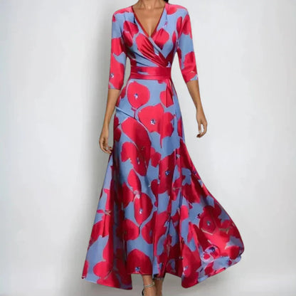 Maria Joana Floral Dress with Wrap Neckline