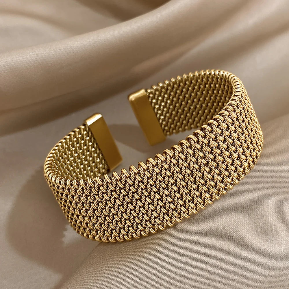 Mara | Rigid Metal Mesh Bracelet - Bracelets | Vireza Boutique