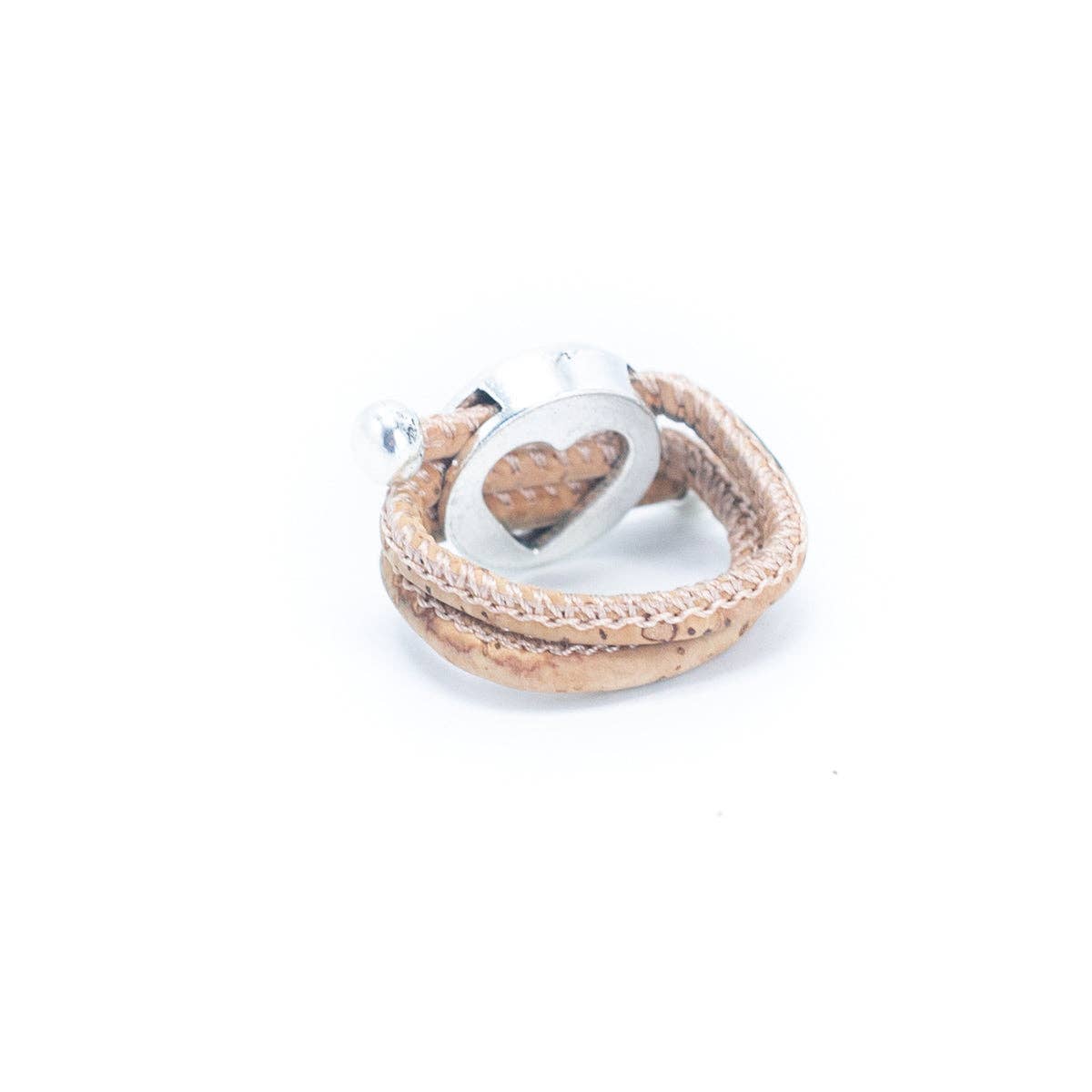 Hollow Heart Pendant Ring | Zamak & Cork Cord | Vireza Boutique