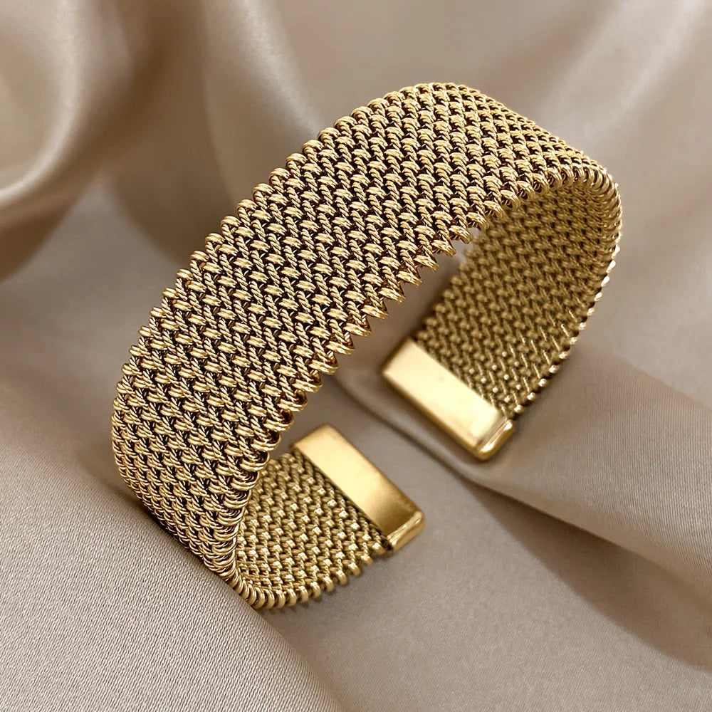 Mara | Rigid Metal Mesh Bracelet - Bracelets | Vireza Boutique