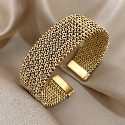 Mara | Rigid Metal Mesh Bracelet - Bracelets | Vireza Boutique