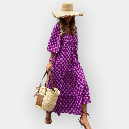Romantic Floral Midi Dress - Dresses | Vireza Boutique