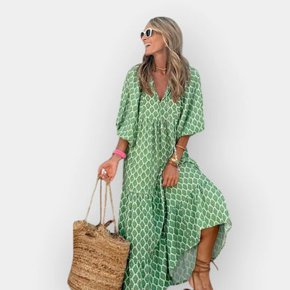 Romantic Floral Midi Dress - Dresses | Vireza Boutique