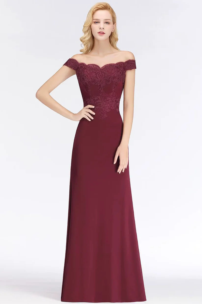 Serena Evening Dress with Off-the-Shoulder Design