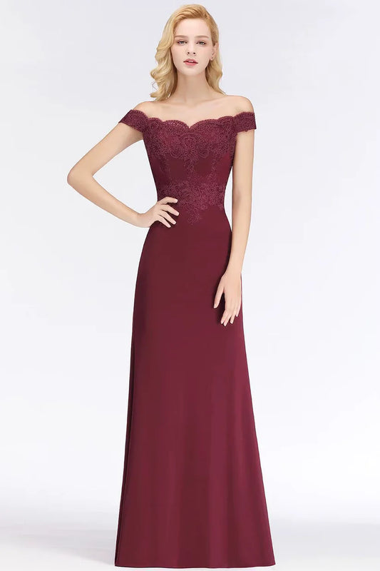 Serena Evening Dress with Off-the-Shoulder Design