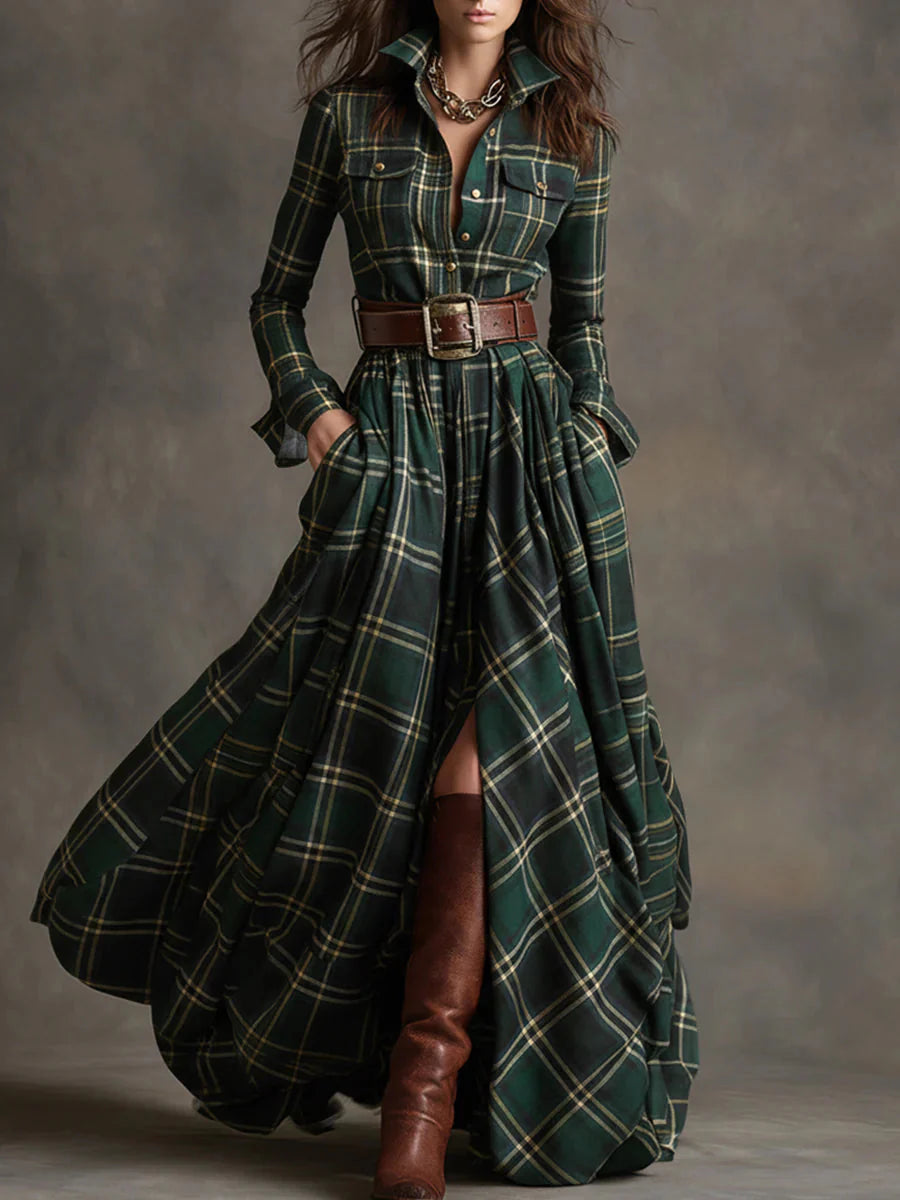 Jacqueline classic shirt dress with buttons - front view | Vireza Boutique