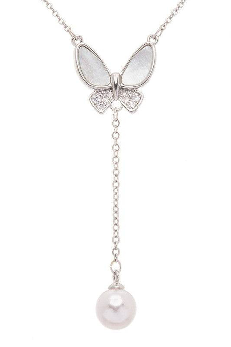 Papillon Pearl Pendant Necklace | Butterfly Jewelry