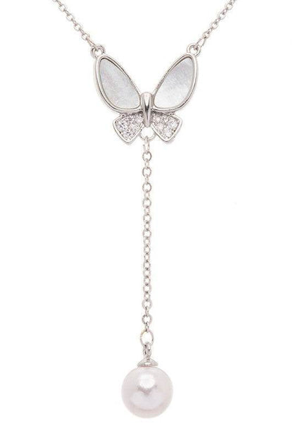 Papillon Pearl Pendant Necklace | Butterfly Jewelry