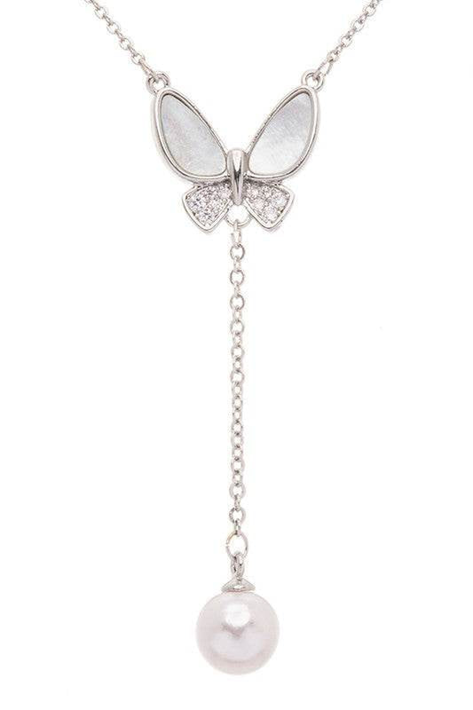 Papillon Pearl Pendant Necklace | Butterfly Jewelry