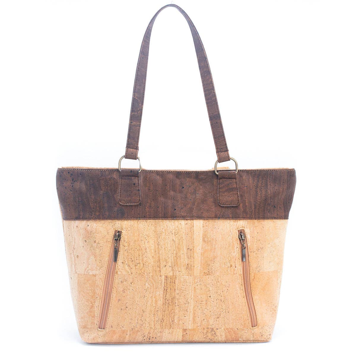 Cork Charcoal Zipper Handbag BAGP-116 | Handmade in Portugal | Vireza Boutique