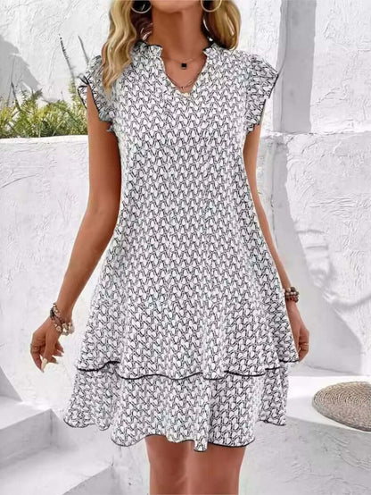 Léa Vintage Boho Mini Dress with Butterfly Sleeves