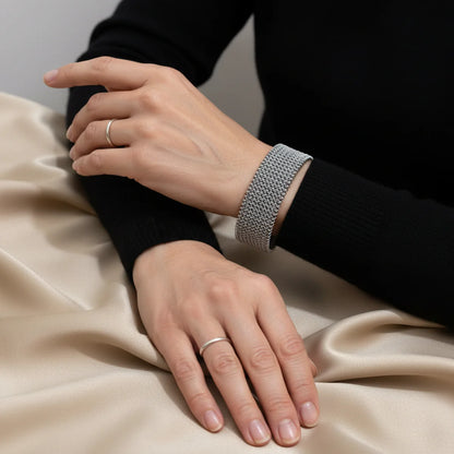 Mara | Rigid Metal Mesh Bracelet - Bracelets | Vireza Boutique