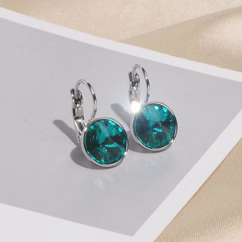 Classic Romantic Jewelry round Clear Crystal Drop Earrings for Women Elegant Wedding Party Earrings Brincos Jewelry Bijoux 2020