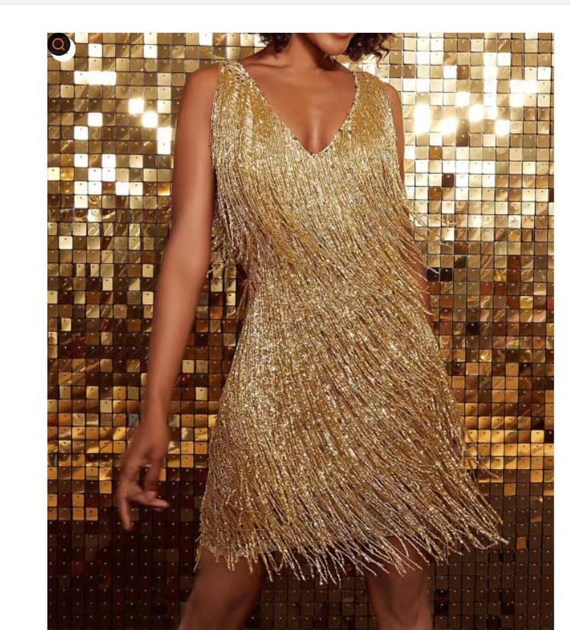 Lola fringe mini party dress - front view | Vireza Boutique