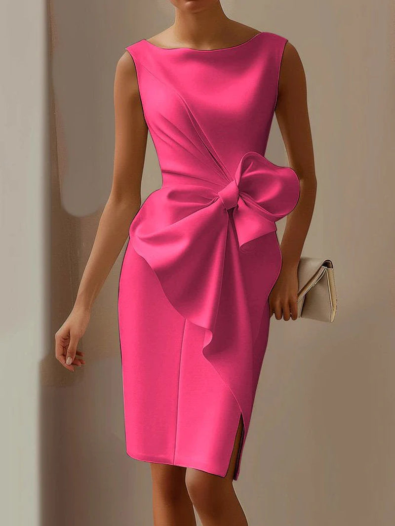 Maia sleeveless bow midi dress - front view | Vireza Boutique