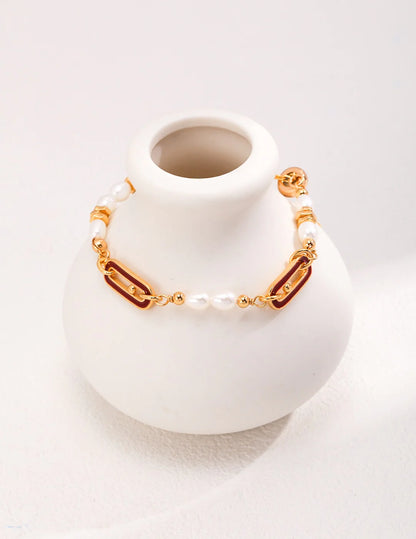 French Bracelet with Pearl and Enamel | Jewelry
