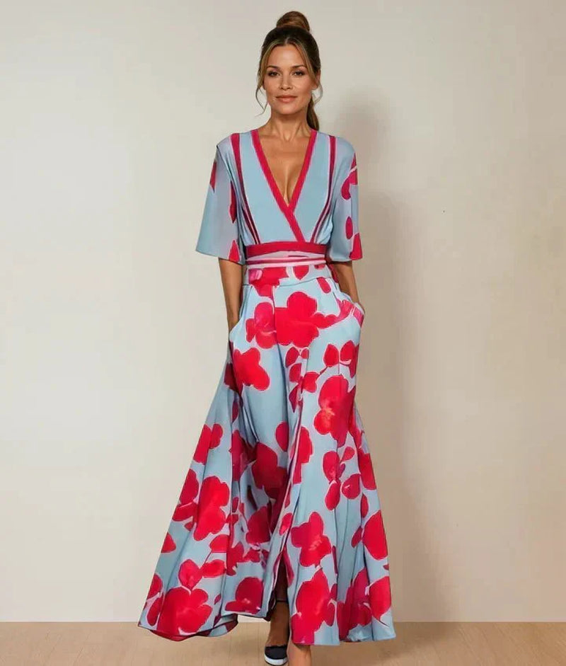 Andrina elegant sleeves dress - front view | Vireza Boutique