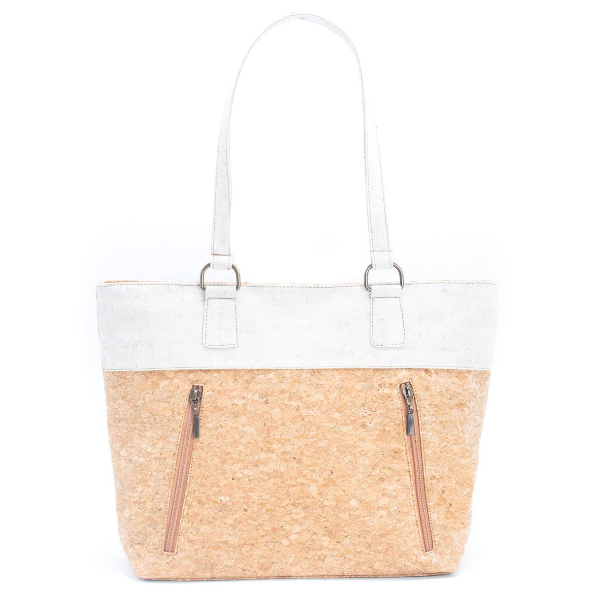 Cork Charcoal Zipper Handbag BAGP-116 | Handmade in Portugal | Vireza Boutique