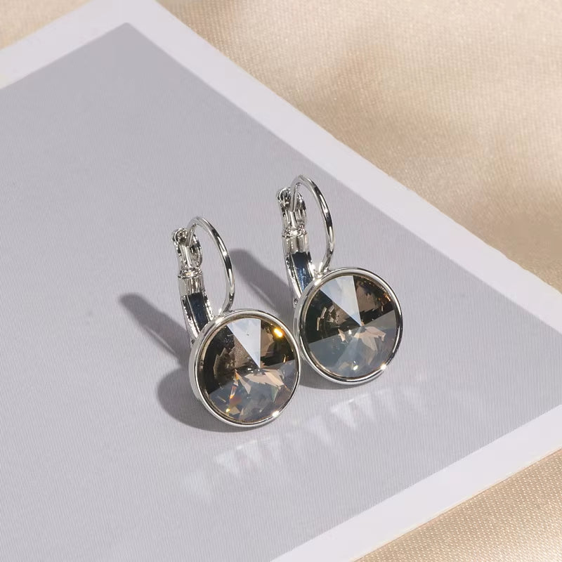 Classic Romantic Jewelry round Clear Crystal Drop Earrings for Women Elegant Wedding Party Earrings Brincos Jewelry Bijoux 2020