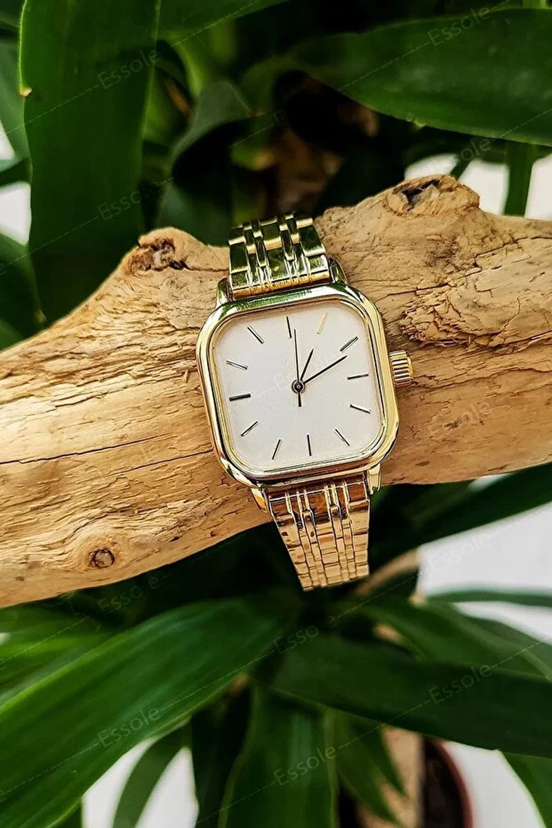 Retro Minimal Square Dial Women’S Wrist Watch